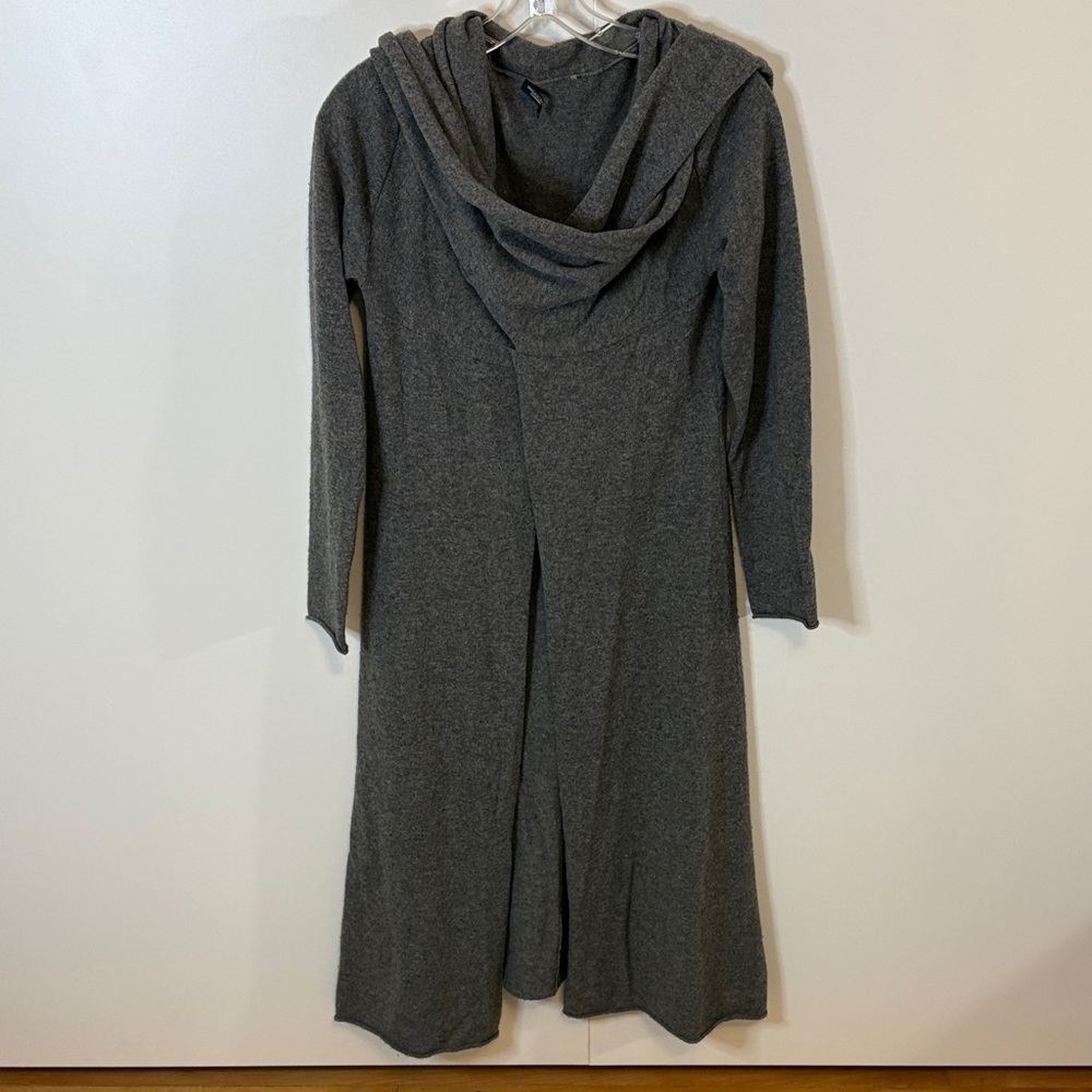 Magaschoni Heather Gray Cashmere Long Wrap Cardigan